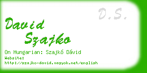 david szajko business card